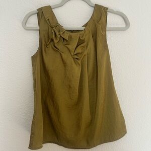 LOFT Small Petite Silky Tank Chartreuse Safari Green